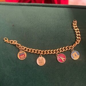 Vintage 1970s Paris enamel travel charm bracelet